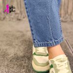 شلوار مام فیت آبی تیره