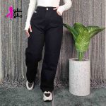 شلوار نیم بگ مشکی زنانه