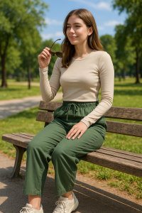 شلوار کتان کاغذی زنانه تابستونی