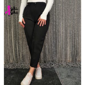 شلوار مام فیت پارچه‌ای زنانه