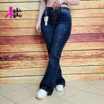 شلوار بوتکات جین زنانه سورمه‌ای