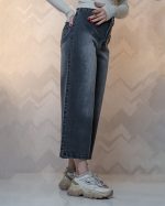 شلوار جین واید لگ دخترانه سنگشور ذغالی