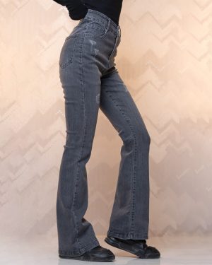 شلوار جین دمپا گشاد رنگ ذغالی زنانه