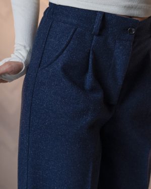 شلوار نیم بگ فوتر رنگ سورمه ای