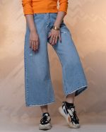 شلوار جین واید لگ زنانه آبی روشن