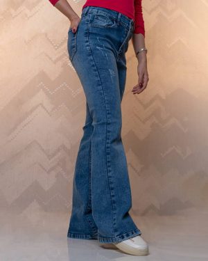 شلوار جین بوتکات رنگ آبی متوسط