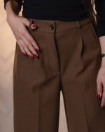 شلوار نیم بگ فوتر قهوه ای - پاییز و زمستان