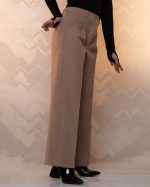 شلوار نیم بگ فوتر نخودی زمستان و پاییز