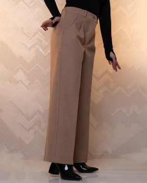 شلوار نیم بگ فوتر نخودی زمستان و پاییز