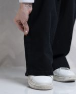 شلوار جین نیم بگ زنانه رنگ مشکی