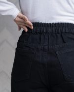 شلوار جین نیم بگ زنانه رنگ مشکی