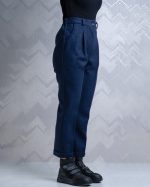 شلوار زنانه مام فیت فوتر سورمه ای