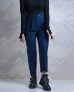 شلوار زنانه مام فیت فوتر سورمه ای