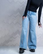 شلوار جین زنانه فلر بگ آبی روشن