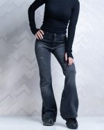 شلوار جین بوتکات رنگ ذغال سنگی زنانه