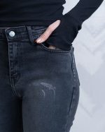 شلوار جین بوتکات رنگ ذغال سنگی زنانه