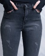 شلوار جین بوتکات رنگ ذغال سنگی زنانه