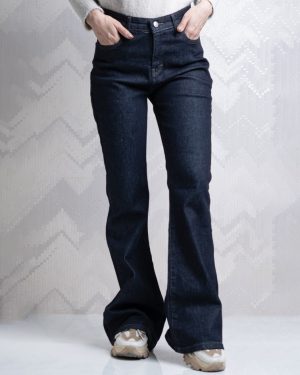 شلوار زنانه جین بوتکات رنگ سورمه ای سیر