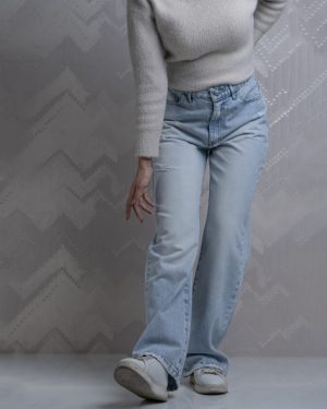 شلوار جین نیم بگ زنانه قد 105