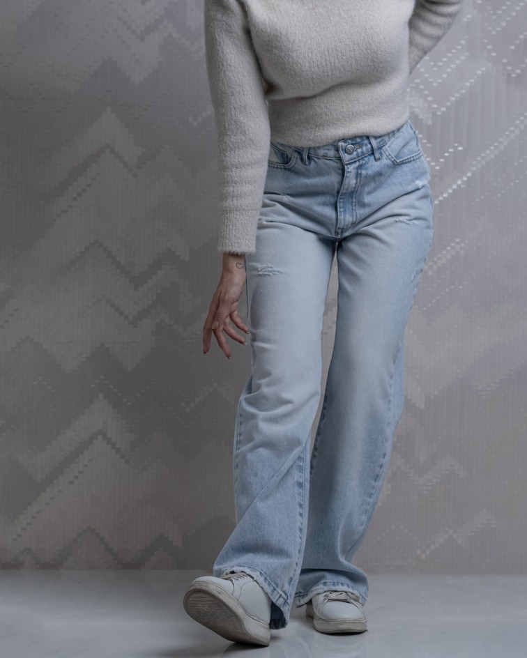 شلوار جین نیم بگ زنانه قد 105 شلوار جین نیم بگ زنانه قد 105