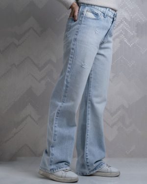 شلوار جین نیم بگ زنانه قد 105