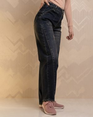 شلوار جین بالنی زنانه آبی تیره تینت